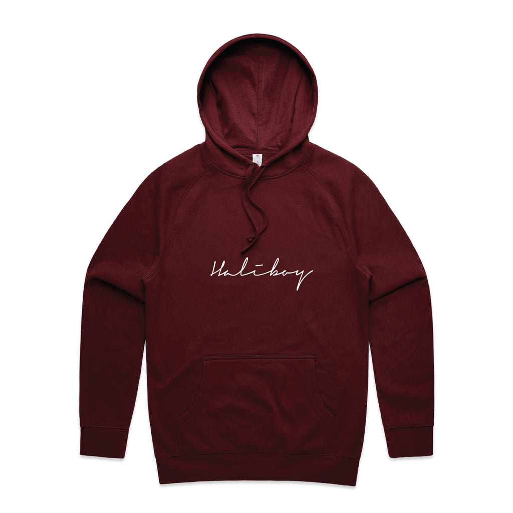 Burgundy hoodie signature logo